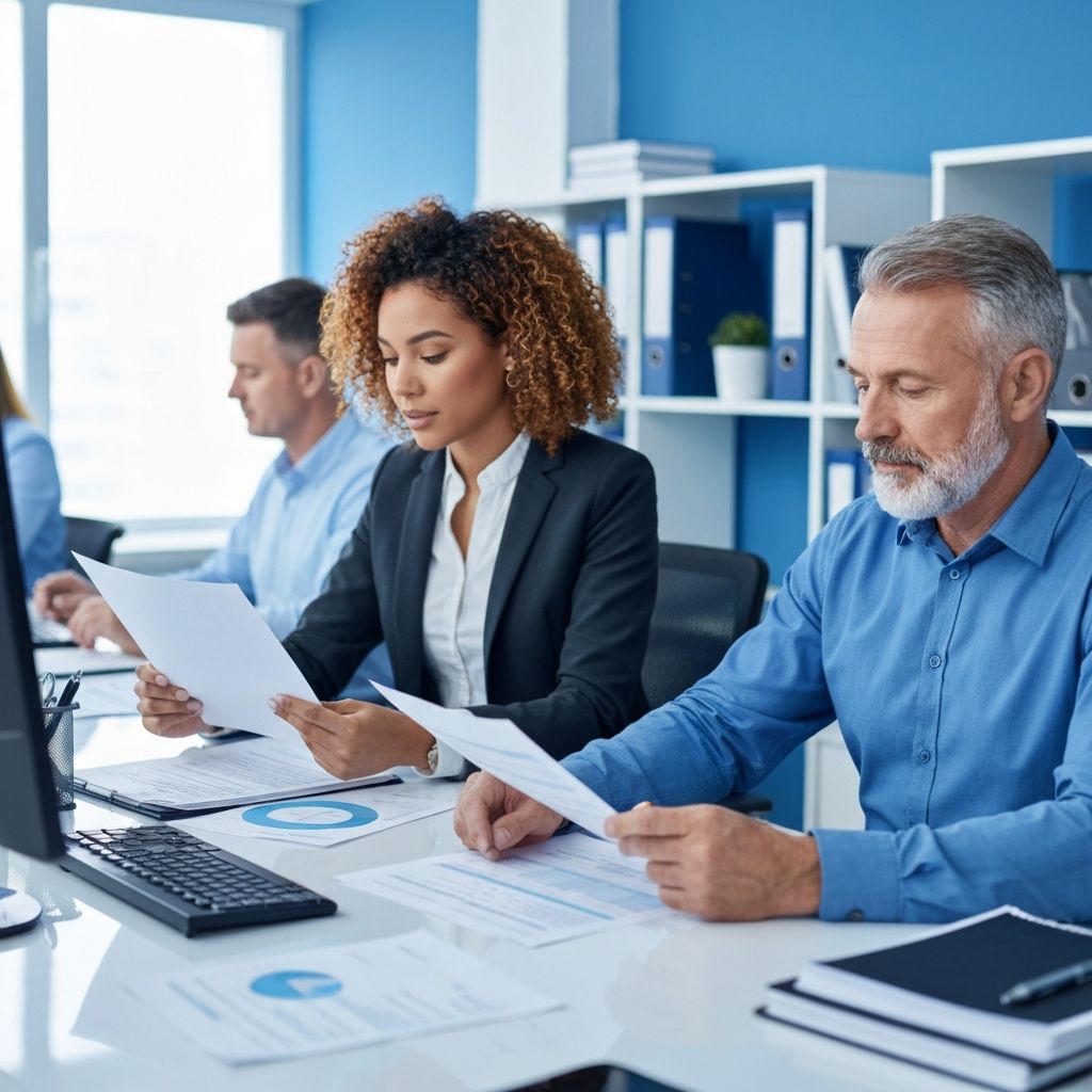 Healthcare professionals working on medical billing